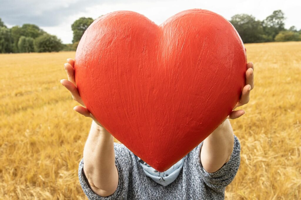 a red heart symbolizing health