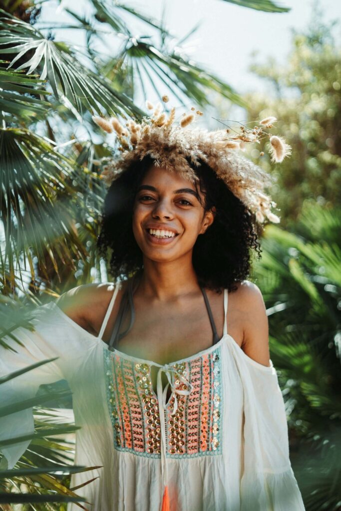 a woman being positive and happy