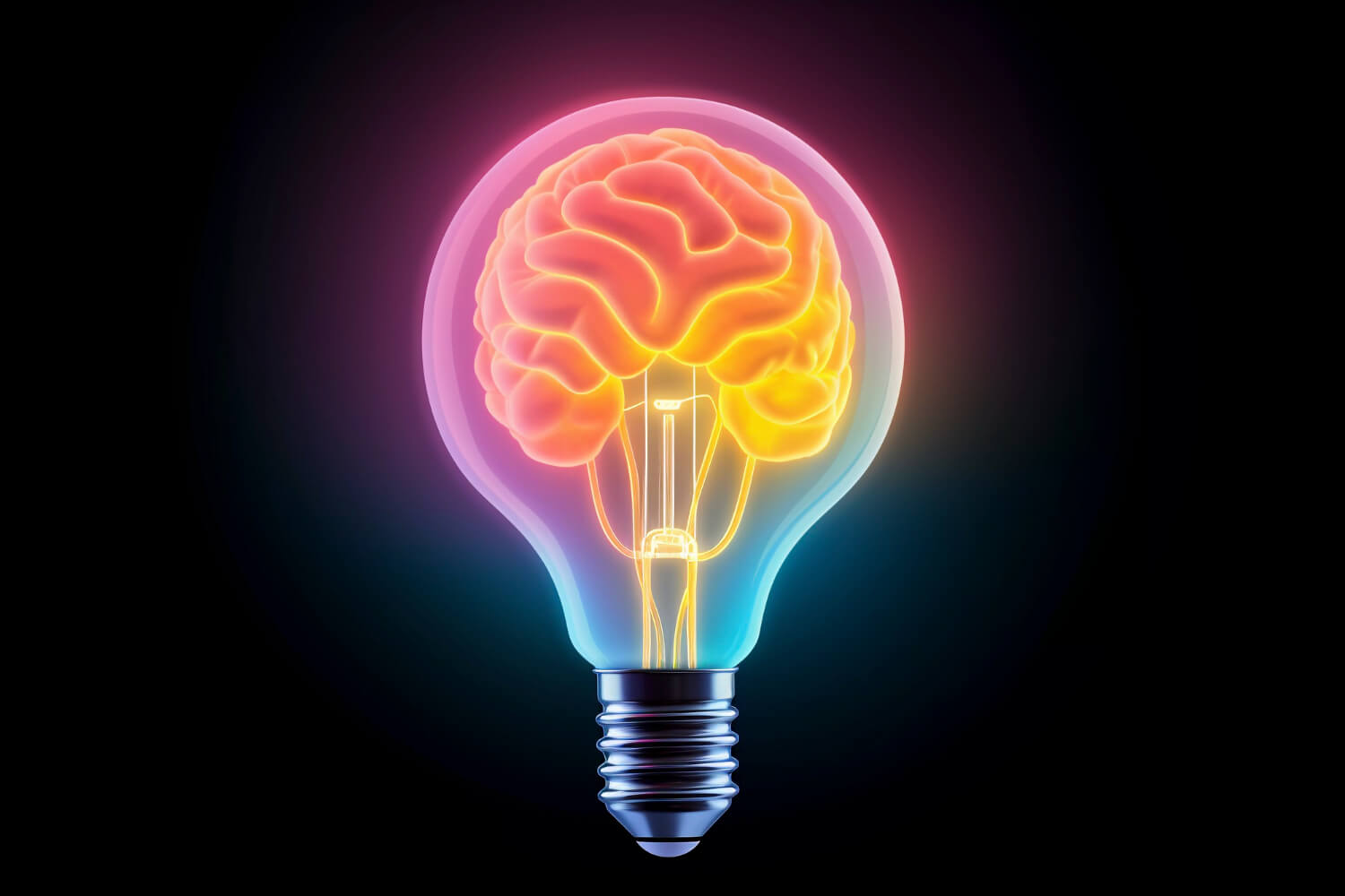 a lightbulb with a brain inside