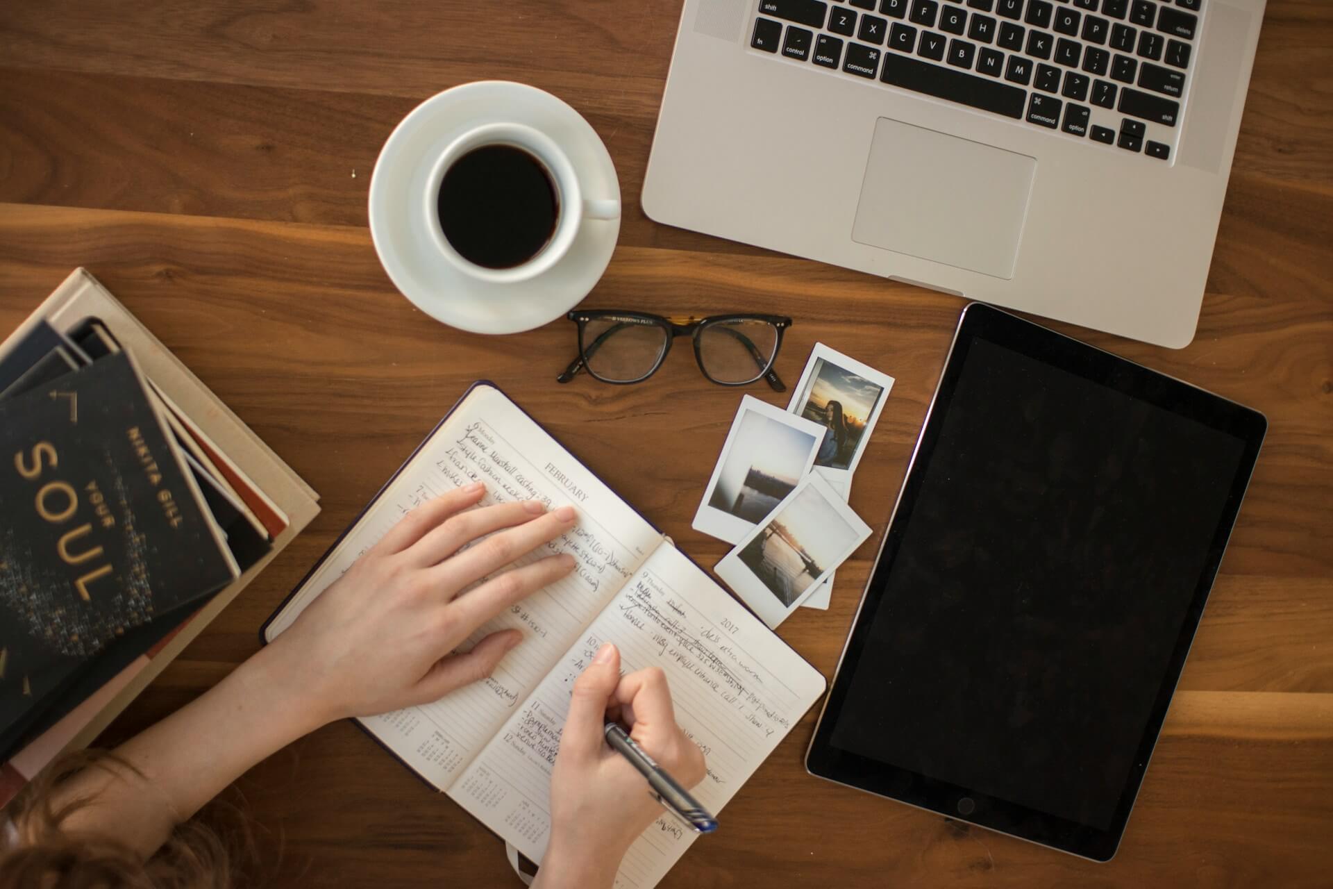 minimalist and organized desk